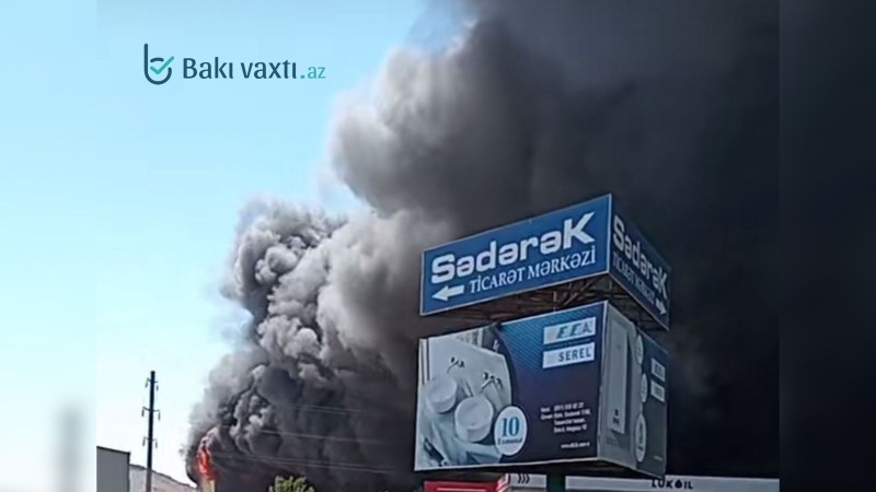 “Sədərək” ticarət mərkəzindəki yanğının yayılmasının qarşısı alınıb  - VİDEO - FOTOLAR - YENİLƏNİB